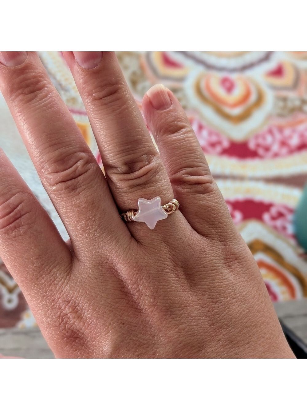 Rose Gold Wire Wrapped Star Ring